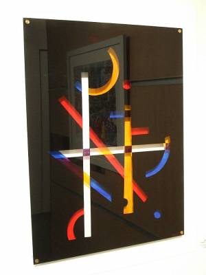 "signs & symbols 2" - glass paint on perspex - Painting by Yvette O'Neill, an artist from Waikato, New Zealand.