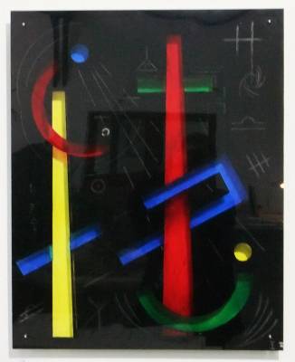 "Symbols" - mixed media on perspex - Painting by Yvette O'Neill, an artist from Waikato, New Zealand.