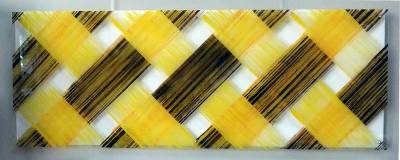 "Yellow weave" - acrylic on perspex - Painting by Yvette O'Neill, an artist from Waikato, New Zealand.