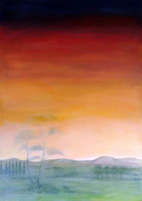 "Autumn sky" - Painting by Yvette O'Neill, an artist from Waikato, New Zealand.