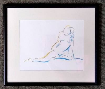 "Nude study 1" - ink &acrylic - Drawing by Yvette O'Neill, an artist from Waikato, New Zealand.